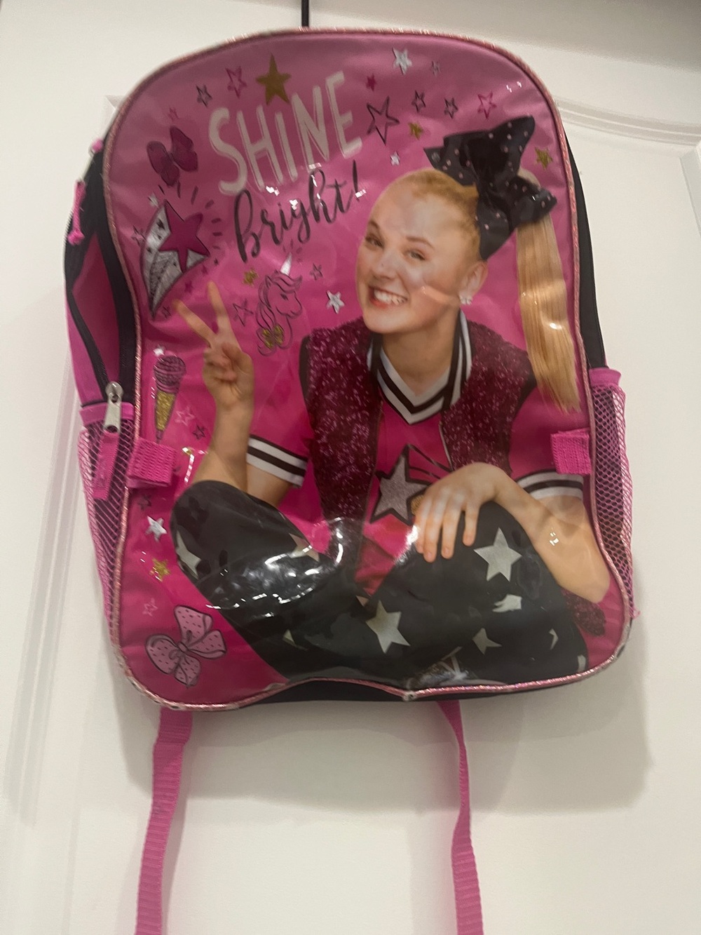 JoJo Siwa Pink Backpack Book Bag School Bag Shine Bright Girls Kids Travel Bag